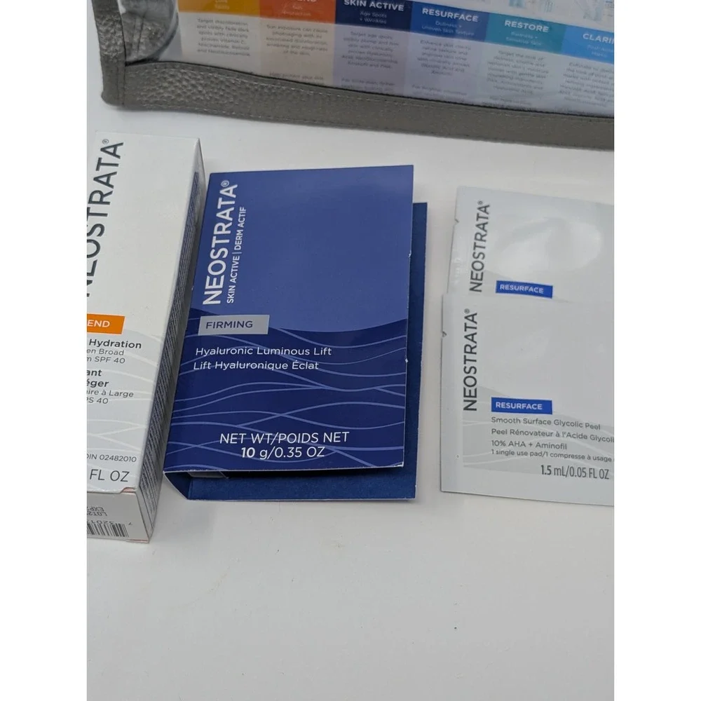 Neostrata Skincare Sampler & Pouch Enlighten Defend Firming‎ Resurface Clarify